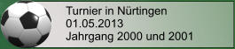 Turnier in Nürtingen 01.05.2013 Jahrgang 2000 und 2001