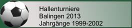 Hallenturniere Balingen 2013 Jahrgänge 1999-2002
