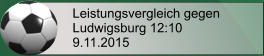 Leistungsvergleich gegen Ludwigsburg 12:10 9.11.2015