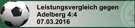 Leistungsvergleich gegen Adelberg 4:4 07.03.2016